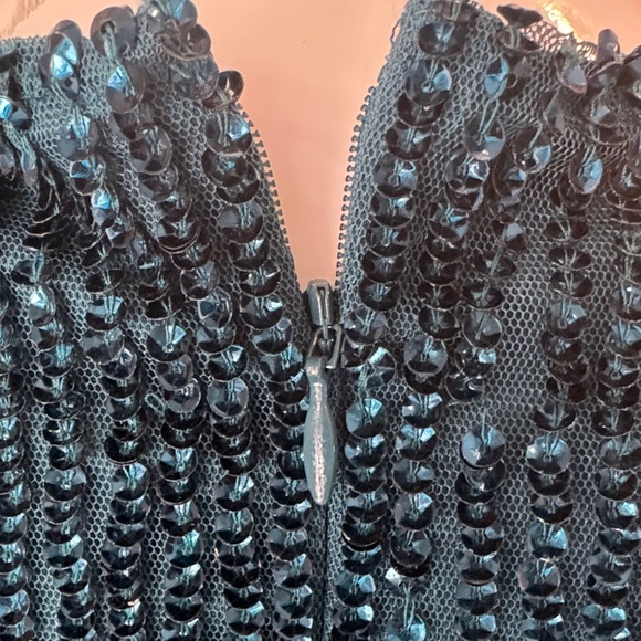 Misguided Peace + Love Teal Embellished Sequin Drape Front Dress Size 4 NWT - Picture 10 of 16